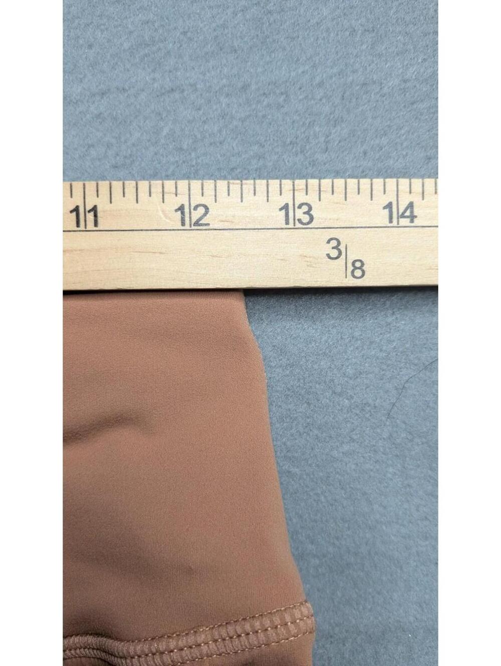 ILUS Leggings Womens L Beige High Waist Ankle Pockets Jersey Yoga Gym Stretch - Picture 5 of 9